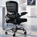 TRALT Office Chair - Ergonomic Desk Chair with Adjustable Lumbar Support, Mesh Computer Chair, Executive Chairs for Home Office Comfortable Lumbar Support (Black) (Pack of 1)