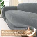 Smiry Couch Cover for Dogs, Washable Chenille Sofa Covers for 3 Cushion Couch, Soft Sofa Slipcover for Pets, Thick Sectional Furniture Protector with Tassels (Grey, 88.5x118 Inch)