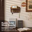 Key Holder Wall Mount, Solid Wood Key Holder for Wall with 4 Brass Hooks & Hidden Magnets, 15 Incline Hooks & Grooved Design to Prevent Slipping, Vintage Brown Key Hanger