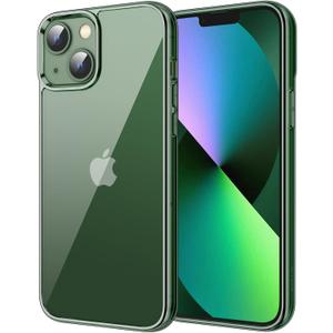 JETech Case for iPhone 13 Mini 5.4-Inch, Non-Yellowing Shockproof Phone Bumper Cover, Anti-Scratch Clear Back (Alpine Green)