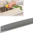 Silicone Sink Splash Guard, 2025 New Silicone Sink Water Retaining Board for Kitchen, Portable Water Retaining Strip Reusable Water Splash Guard for Bathroom Countertop (Silicone, Gray), 19.6in