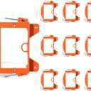 BestMounts - 10 Pack Nail-ON Low Voltage Mounting Brackets 1 Gang Multipurpose New Construction - Drywall Outlet Cable Wall Plate Bracket for Telephone Wire, Network Cable, HDMI, Speaker Wire (Orange)