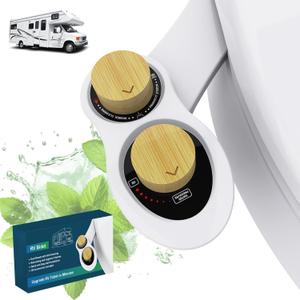 RV Bidet Seat Attachment with Dual Nozzles, Self-Cleaning, Rear/Front Cleaning, Non-Electric, Adjustable Water Pressure, Fresh Water RV Bidet Sprayer | Upgrade Camper Toilet in Minutes (Bamboo) RV Bidet Seat Attachment with Dual Nozzles, Self-Cleaning, Rear/Front Cleaning, Non-Electric, Adjustable Water Pressure, Fresh Water RV Bidet Sprayer | Upgrade Camper Toilet in Minutes (Bamboo)