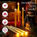 Baquler 12 Pcs Flameless Taper Candles LED Taper Candles Flickering Bulk Ivory LED Candlestick for Easter Wedding Church Halloween Christmas Party Decor Table Centerpiece, 8.5 in, No Batteries