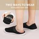 STQ Women's Slippers Indoor with Slip on Cozy House Shoes Non Slip Warm Loafers (Black)