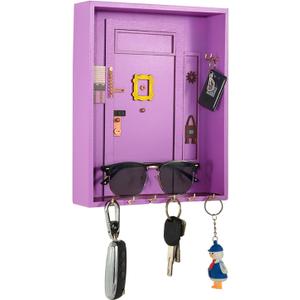 Key Holder Wall Mount, Friends TV Show Merchandise, Cute Key Hooks for Wall, Key Mail Organizer for Home Room Office Decor, Purple Handmade Key Hanger Gifts for Women Friends Lovers