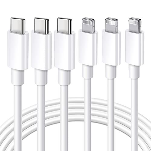 Ximytec USB C to Lightning Cable [MFi Certified] 3Pack 10FT iPhone Charger Cord Type C Fast Charging Cable Compatible with iPhone 14 13 12 11 Pro Max 11 XS Max XR X 8 iPad,White