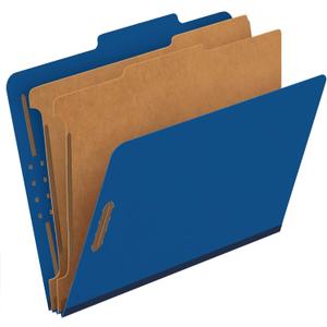 Pendaflex Classification Folders, 2 Dividers, 2" Fasteners, Letter, Dark Blue, 10/Box (24132P)