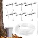 Maple Syrup Tapping Kit, 6 Stainless Steel Spiles with Hooks, 6M (19.69ft) PVC Tubing, 2 Spile Cleaning Brushes for Maple Tree Syrup Harvest
