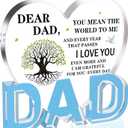 Gifts for Dad, Dad Birthday Gift - Acrylic Heart Plaque 3.9  3.7  0.4inch, Dad Gifts from Daughter Son Wife, Memorial Gifts for Loss of Dad