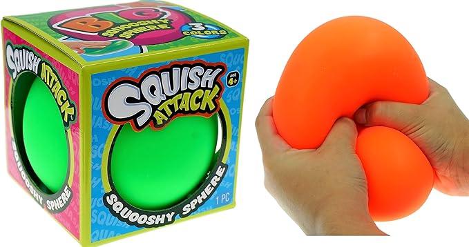 JA-RU Giant Stress Balls (1 Ball Assorted Color) Slow Rising Squishy Sensory Fidget Toys for Kids. Squeeze Balls for Hand Therapy. Anger Management Toys. Party Favors. 5567-1s
