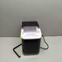 Sweetcrispy Countertop Ice Maker Machine, Portable Self-Cleaning Ice Machine with Ice Scoop, Basket and Handle, 9 Cubes in 6 Mins, 26.5lbs/24Hrs, 2 Sizes of Bullet Ice for Home Kitchen, Coal Black