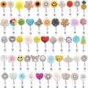 Badge Reel Retractable Badge Holder with Alligator Clip,Nurse Cute Badge Clip for ID Card Holders,24" Wire Cord (Pack of 15 Randomly)