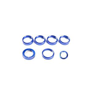 ERIDANUS Auto Accessories Fit for Ford F150 2015+Air Conditioner Switch & 4WD & Headlight Knob Button Trim & One-Button Start Switch (Blue for High Configuration) Aluminum Alloy 7PCS