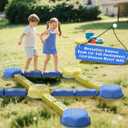 18 Pieces Non-Slip Balance Beam Stepping Stones for Kids 3 Years + Stackable Obstacle Course Balance Board for Toddlers Thicken Plastic Hold up 220LBS Indoor Outdoor Sensory Toy, 10" L x 6" W x 1" H
