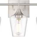 3 Light Bathroom Light Fixtures Over Mirror, 21 Inch Brushed Nickel Bathroom Vanity Lights, Modern Farmhouse Bath Wall Sconces with Clear Glass Shade, WL9167-3C (Nickel, Clear Glass)