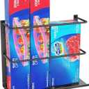 Kitchen Wrap Organizer Door Mount, Aluminum Foil Holder Cabinet Door Organizer Cabinet Storage Basket for Kitchen Wrap/Food Bag Storage, Black (1 Pack)