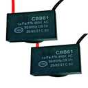 CBB61 Ceiling Fan Capacitor 2 Wire 1uf Compatible with 400/350/300/250VAC Fan Capacitor 50/60Hz CBB61-12 Pack