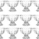 Iced Cream Dessert Bowl，Set of 12，6oz Vintage Glass ware with Heavy Base, Drinking Cup for Sundae, Fruit, Ice Cream, Snack, Condiment (12)