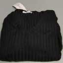 Halife Womens Knit Long Sleeve Fall Dresses Casual V Neck Tunic Sweater Dresses with Pockets (Large, Black)