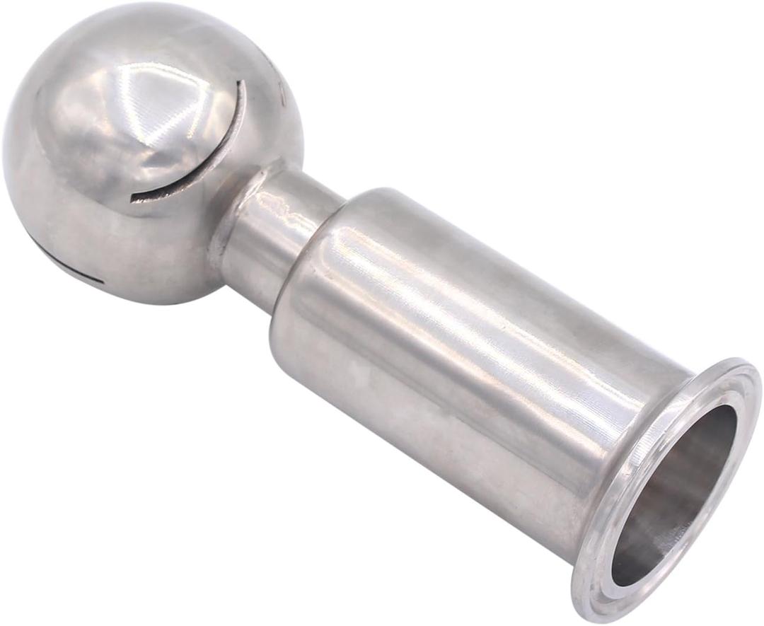 DERNORD Rotary Spray Ball Clamp Type CIP Tank Cleaning Ball 360 Spray Pattern, Stainless Steel 304 (1.5" Tri Clamp Connection)