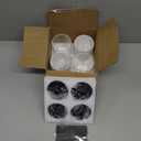 TIPGO Glass Qtip Holder Dispenser - 10 oz Clear Canister Apothecary Jar, Bathroom Vanity Storage Organizer Set for Cotton Swabs, Pads, Floss Picks, Small Containers for Makeup Storage (4 Pack, Black)