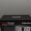 Mueller UltraToast Full Stainless Steel Toaster 4 Slice, Long Extra-Wide Slots for Bagels and Waffles, 6 Browning Levels, LED Display, Cancel/Defrost/Reheat Functions & Removable Tray, Kitchen Gadgets