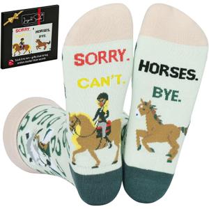 IRISGOD Womens Funny Socks Novelty Crazy Stocking Stuffers - Cute Gifts for Animal Lovers (One Size, Horse)