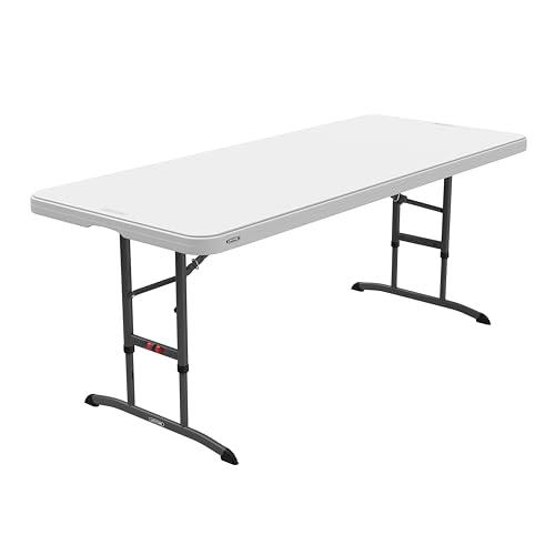 Lifetime 6-Foot Adjustable Height Nesting Table, Commercial, White Granite