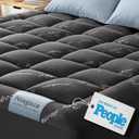 Niagara Sleep Solution Ultra Soft Queen Size Mattress Topper - Viscose Made from Bamboo Pillow Top Mattress Pad for Back Pain Relief - Naturally Cooling for Hot Sleepers, Dark Gray