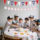 98 PCS Baseball Party Decorations, 96 PCS Baseball Plates and Napkins + 2PCS Party Banners, Disposable Tableware for 24 People