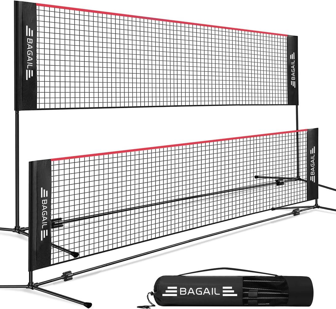BAGAIL Badminton Net, Height Adjustable (Up to 5.1'), 14ft, Red