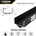 U-Shaped Aluminum Door Bottom Shoes(Matte Black) - Fire Rated - 1-3/4"W x 1-1/8"H x 36" L Weather Stripping Seal for Exterior Doors, Vinyl Insert, JS-217DV