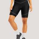 Padded Bike Shorts for Women High Waisted 4D Padding Cycling Bicycle Road Biking Shorts with Pockets (X-Large, Black/Dark Grey)