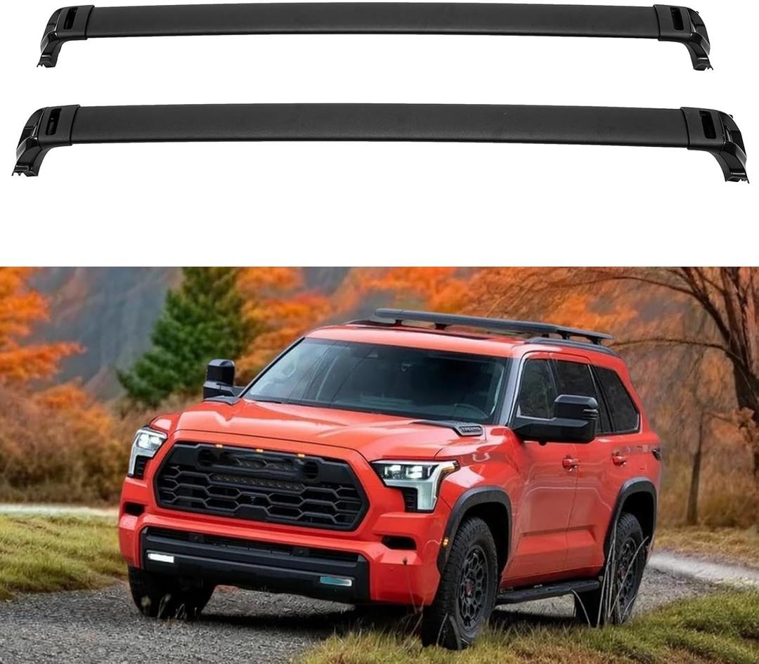 2PCS Roof Rack Cross Bars Fit for Toyota Sequoia 2023 2024 2025 2026 Roof Luggage Carrier Crossbars Aluminum (Black)