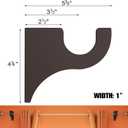 Briwooody 2 Pack Wooden Curtain Rod Brackets Curtain Rod Holder Wood Brackets Classics 3 1/2" Return Bracket for 2" Pole (Brown)