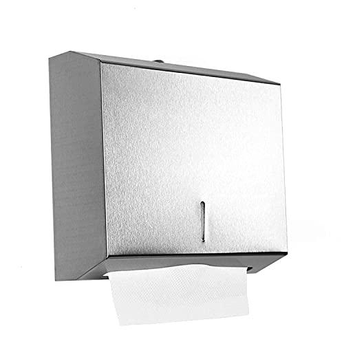 Gonioa Wall-Mounted Comercial Paper Towel Dispenser, Brushed Stainless Steel Bathroom Hand Towel Dispenser with Lock Design, Large Capacity 250 C-Fold 300 Multi-Fold Capacity