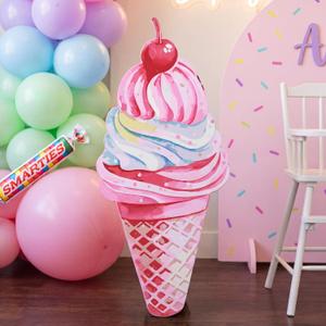 Colingmill 3 ft Ice Cream Martini Birthday Decorations Cute Dessert Party Cardboard Cutouts Birthday Background Decor for Ice Cream Candy Summer Baby Shower Wedding Party Supplies Decor