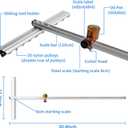 47.24in T-Shaped Glass Cutting Tool, Tile Cutters, Automatic Control Oiling, Nylon Pulley, Thickened Aluminum Alloy Blade Bar, Hard Steel Scale, for Thick Glass, T-Glass and Tile Cutting Inch Scale