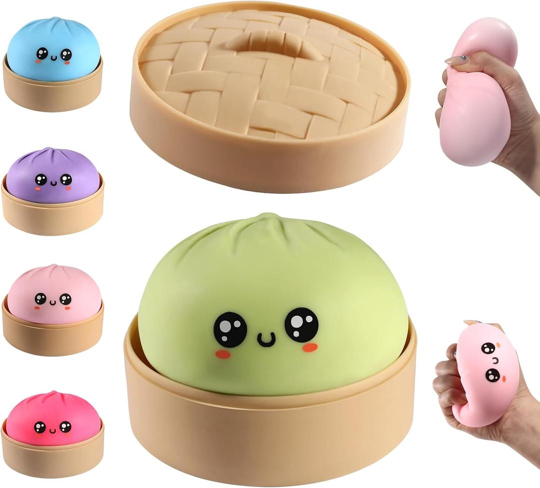 Dumpling Squishy, Dumpling Squishy Mystery Box, Cute Big Squishy Dumpling Stress Ball Fidget Sensory Toy for Adults Anxiety Relief, Novelty Squeeze Ball for Office Desk (Green)