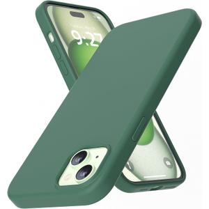 AZF for iPhone 15 Plus Case/for iPhone 14 Plus Case, Soft Silicone Shockproof Case with Soft Scratch-Resistant Microfiber Lining, 6.7 Inch (Pine Green)