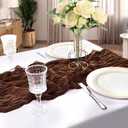 6 x 6 Pack 10FT Brown Cheesecloth Table Runner 120 Inch Long Gauze Rustic Boho Spring Cheese Cloth Table Runner Sheer Fabric Decorations for Holiday Party Wedding Banquet Bridal Baby Shower Dcor