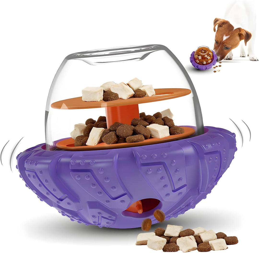 Interactive Dog Puzzle Toy for Smart, Dog Enrichment Toys to Keep Them Busy, Cognitive Dogs Toy to Stimulate Their Brain, Dog's Treat Dispensing Toys with Slow Feeder, Durable and Easy to Clean (Purple)