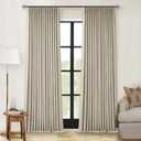 Taupe Blackout Linen Curtains 102 Inches Long for Bedroom Pinch Pleated Black Out Curtains Lined 2 Layers Memory Shape Noise Reducing Neutral Farmhouse Living Room Darkening Window Drapes (Burlywood Birch)