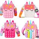 Graduation Giifts for Kids 4 Packs Unicorn Purses Fashion Fidgets Fashion Pop Purse Push Bubbles Fidget Toy Rainbow Unicorn Purse Wallet Ladies Bag Silica Dimple Crossbody Bags