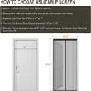 Magnetic Screen Door Mesh, Easy Install, Heavy Duty Fiberglass,Self Sealing Door Screen for Single Door Size 34 x 82 Inch, Screen Door Size 36 x 84 Inch