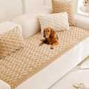 Mivnue Pet Couch Cover, Couch Covers for Dogs, Washable Dog Sofa Covers Couch Protector, Fuzzy Non Slip Couch Slipcover Pet Friendly (27.6" x 59.1", Coffee)