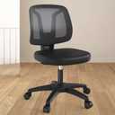 Swivel Armless Desk Office Chair Without Arms Adjustable Height and Lumbar Support for Home