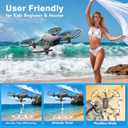 Drone with Camera for Kids 8-12 and Adults 1080P HD Mini FPV Drones with Headless Mode, 360Flip, One-Key Take Off/Landing, Altitude Hold, Gestures Selfie, Gravity Control, 3 Speed Mode, Drone Gift Toys for Boys, Girls, Beginner Grey
