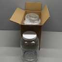 Amzcku 2 Pack 1 Gallon Glass Jar with Lid Wide Mouth, Large Mason Jar with Airtight Screw Lid and Handle, Glass storage containers, Cookie, Candy, Kombucha and fermention